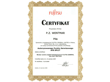 Certyfikat od Fujitsu